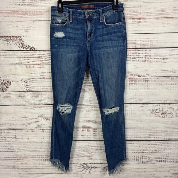 Joe's Jeans The Icon Women's Distressed Frayed Hem Ankle Skinny Jeans - Picture 1 of 9
